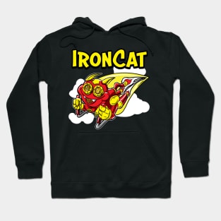 Iron Cat rocketing throught the sky Hoodie